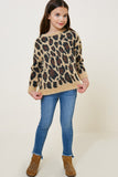 G8019-TAN Leopard Mohair Sweater Alternate Angle