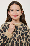 G8019-TAN Leopard Mohair Sweater Alternate Angle