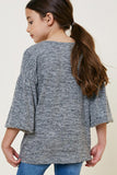 G8052 Brown Girls Puff Sleeve Sweater Detail