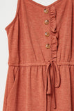 G9284-RUST Ruffle Knit Jumper Front Detail