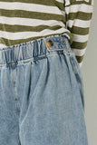 GC1020 Mid Denim Cropped Pants Detail