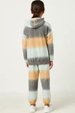 GDN4064 MINT Girls Brushed Knit Block Stripe Hoodie