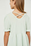 GDY2571 MINT Girls Cross Back Knit Peplum Top Detail