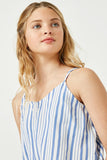 GJ3282 DENIM Girls Striped V Neck Cami Detail