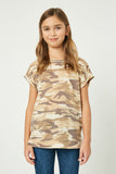 GJ3295 Camo Girls Camo Banded T Shirt Front