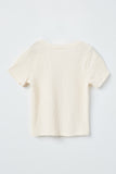 GJ3358 Ivory Girls Crumpled Textured Tee Back Flat