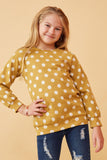 Girls Polka Dot Raglan French Terry Sweatshirt Front