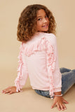 Girls French Terry Self Fringed Sweatshirt Pose