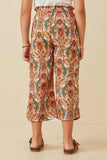 Girls Smock Waist Paisley Print Wide leg Pants Back