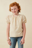 Seersucker Textured Puff Sleeve Top