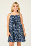 GN4028 NAVY Girls Tassel Detail Tank Dress Front