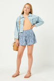 Ditsy Printed Smocked Waist Loose Short