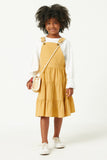 Corduroy Tiered Overall Dress