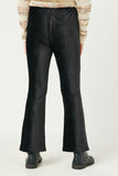 GN4221 BLACK Girls Wide Leg Velvet Corduroy Pants Back