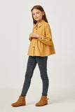 Corduroy Button Up Peplum Shirt