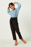 Pleated Paperbag Waist Pant with Belt