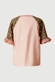 GS0001 Pink Smithsonian Cheetah Sleeve Raglan Knit Top Back