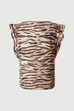 GS0005 Orange Smithsonian Tiger Print Ruffled Knit Tank Back