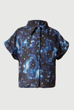 GS0015 Blue Smithsonian Space Print Button Up Shirt Front 2