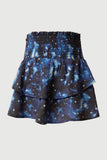 GS0016 Blue Smithsonian Space Print Smocked Ruffle Skirt Back