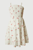 GS0021 Off White Smithsonian Smocked Flamingo Print Tank Dress Front 2