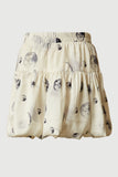 GS0026 Off White Smithsonian Moon Phase Satin Balloon Hem Skirt Back