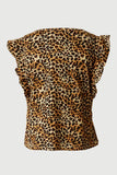 GS0027 Tan Smithsonian Ruffled Cheetah Print Tank Back