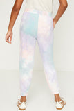 GY1120 LAVENDER Tie-Dye Drawstring Jogger Back