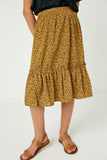 Dotted Tiered Midi Skirt