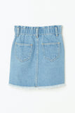 GY2421 Light Denim Girls Elastic High Waist Denim Skirt Flat Back