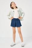 GY2477 Navy Girls Smocked Waist Soft Skort Full Body