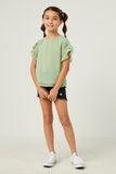 GY2540 Mint Girls Sheer Tulip Sleeve Top Full Body