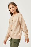 Swiss Dot Knit Buttoned Cardigan