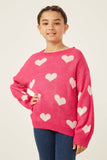 Knitted Heart Pullover Sweater