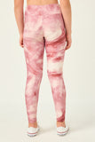 GY2913 PINK Girls Tie Dye Print Active Leggings Back