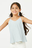 GY2916 SAGE Girls V Neck Wrinkle Pleat Cami Front