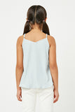 GY2916 SAGE Girls V Neck Wrinkle Pleat Cami Back