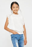 Eyelet Ruffled Sleeveless Top