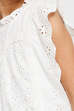 Eyelet Ruffled Sleeveless Top