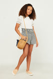 Gingham Print Smocked Waist Shorts