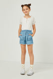 Distressed Hem Patch Pocket Shorts