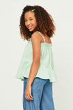 GY5721 MINT Girls Textured Dot Ruffled Tank Side 2