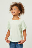 Smocked Shoulder Ruffle Sleeve Top