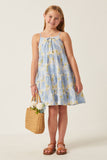 Front Tie Floral Tiered Dress