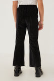 GY6379 Black Girls Textured Velvet Lurex Wide Leg Pants Back