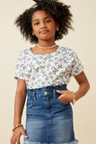 Butterfly Print Dolman T Shirt