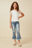 Girls Metallic Heart Foiled Mesh Top Full Body