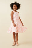 GY6893 Pink Girls Embroidered Floral Tank Dress Full Body 2