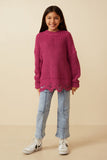 Girls Low Gauge Distressed Hem Detail Sweater Full Body