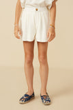 Pleated Detail Button Front Shorts